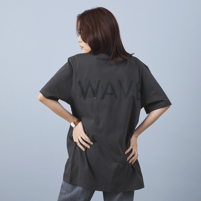 WAVE 点字モチーフ チャリティ Tシャツ GRAY Mサイズ