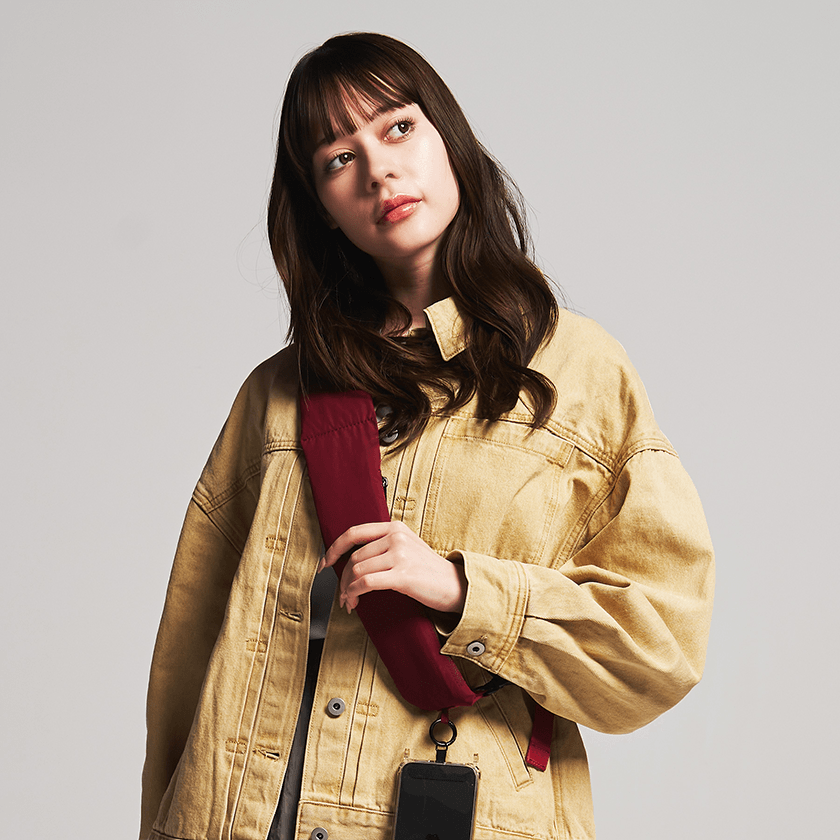 WAVE me ストラップバッグ クリムゾンレッド