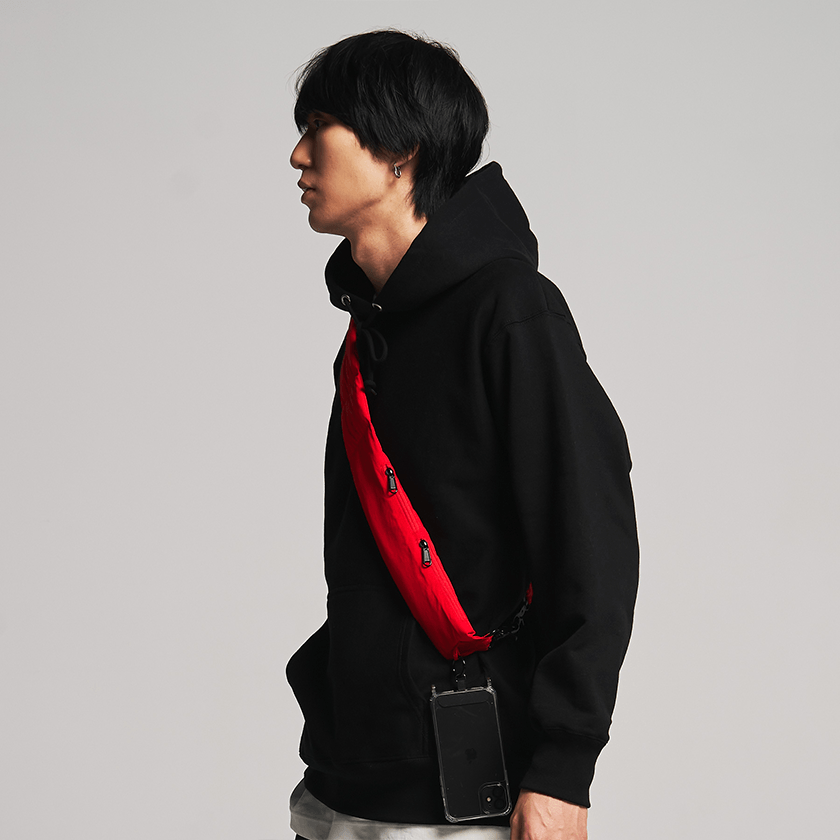 WAVE me ストラップバッグ レッド